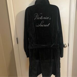 Victoria's Secret Black Plush Robe